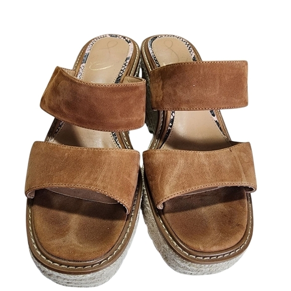 Sam Edelman Luca Tan Suede Platform Wedges with Espadrille Sole - 8M - Picture 6 of 10